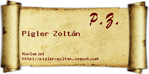 Pigler Zoltán névjegykártya